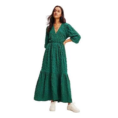 Imagem de Desigual Vestido longo texturizado feminino, Verde, M