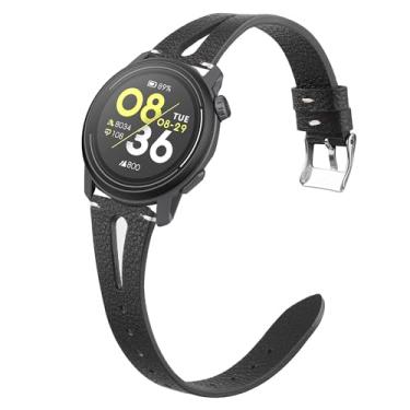 Imagem de Pulseira de substituição de couro vintage fina Lamshaw 20 mm, 22 mm para pulseira COROS PACE 3 / APEX 2 Pro / APEX Pro / APEX 46 mm/APEX 2 / PACE 2 / APEX 42 mm (pulseira tamanho 22 mm, preto)