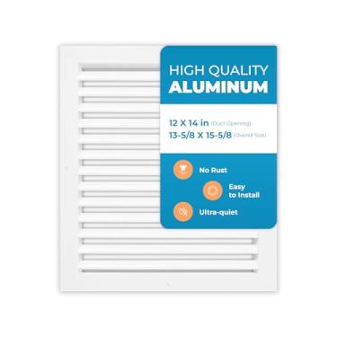 Imagem de Air 360 Grade de ventilação para retorno – 30,5 x 35,5 cm grade de transferência – Design de alumínio durável à prova de ferrugem – Fluxo de ar ideal – Ventilação de parede de baixo ruído para uso residencial e industrial