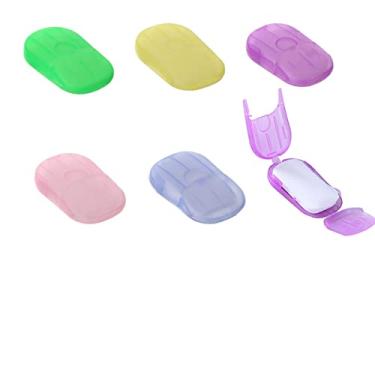 Imagem de XXYXXY 6 caixas (120 folhas), portátil, descartável, viagem, sabonete, papel para lavar à mão, papel de banho, folha de sabão (cor aleatória)