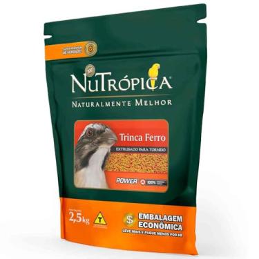 Imagem de Ração Nutrópica Trinca Ferro Extrusada Super Premium Power Competição - 2,5kg Foguear Torneio Pixarro Sabiá Corrupião Pássaro Preto Alimeno Completo para Pássaros