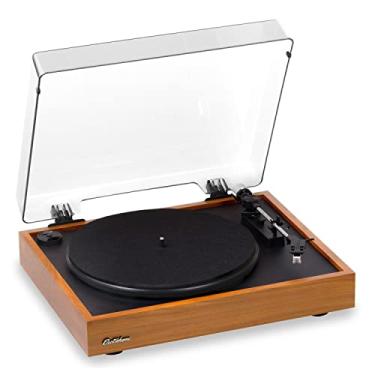 Imagem de Electrohome Montrose — Toca-discos de vinil de 2 velocidades, com caneta Stylus, motor de controle de velocidade, pré-amplificador embutido, rodapé de madeira, bandeja antirressonante, parada