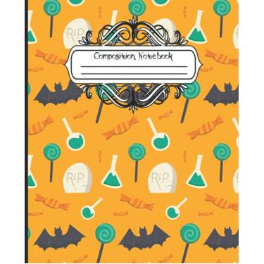Imagem de Composition Notebook: Halloween Wide Ruled 7.5 x 9.25 in 100 Pages Composition Book Potions & Candy Pattern