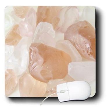 Imagem de 3dRose Mouse pad LLC 20 x 20 x 0,25 polegadas, coral e vidro marinho branco (mp_39656_1)