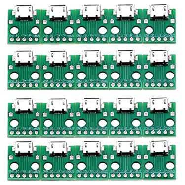 Imagem de Teansic 20 peças micro USB para adaptador DIP conector fêmea de 5 pinos tipo B conversor PCB placa de pinboard placa de pão interruptor SMT assento mãe