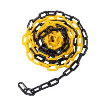 Imagem de Milageto Barreira de Corrente de Tráfego Link, Conector de Cones de Tráfego, Corrente de Barreira de Segurança Link para Áreas Fechadas, Uso de Estacionamento, Amarelo Preto