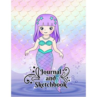 Imagem de Journal and Sketchbook: Cute Mermaid Scales and Notebook for Children and Large size (8.5 "x 11") for plenty of space to be creative. have With Lined ... for Journal, Doodling, Sketching and Notes