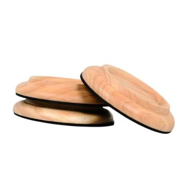 Imagem de menolana 3 pçs copos de rodízio de piano de madeira multiuso prático suporte anti ruído vertical piano roda piso protetor piano pé cobre, Madeira