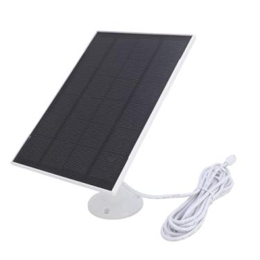 Imagem de Painel Solar para Câmera de Segurança, Carregador de Painel Solar à Prova D'água IP66 Painel de Carregamento Solar de 8 W Com Montagem Ajustável de 360 ​​° e Cabo de Carregamento