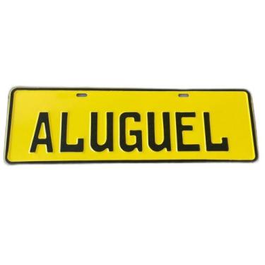 Imagem de Placa De Alumínio E Alto Relevo Padrão Veículo Escrito "Aluguel" Para 