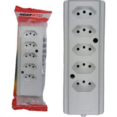 Imagem de Tomada Barra Interneed 2P+T. Branca 10A. Quintupla