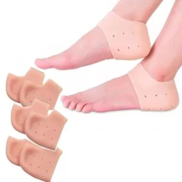 Imagem de Kit Meia De Calcanhar Palmilha Silicone Gel Ortopédica Calcanheira Para Fascite Facite Plantar Esporão Pés Macios Hidratante (Único, Par, 3)