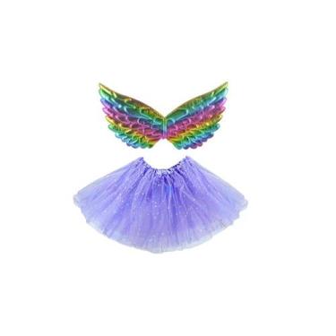 Imagem de Fantasia infantil de unicornio saia de led e asa carnaval - MC Present