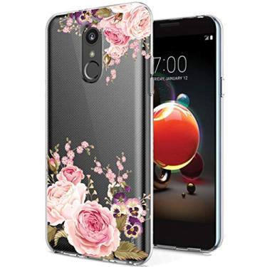 Imagem de Capa compatível com LG K30, capa para LG K10 Alpha/Premier Pro LTE para meninas, Ueokeird Slim à prova de choque com estampa floral transparente macia flexível TPU traseira para LG K10 (2018) (flor