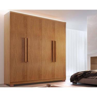Imagem de Guarda Roupa Casal 4 Portas E 3 Gavetas C- Pés Império Naturale - Rufato