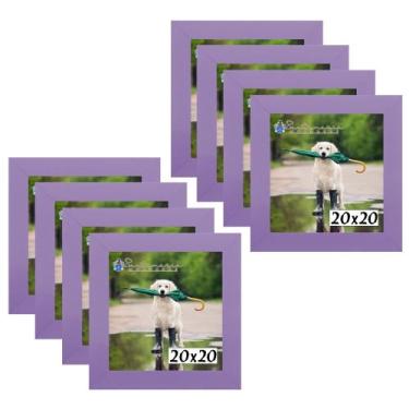 Imagem de Kit 8 Porta Retrado Molduras 20x20 Lilás - Santamaria Molduras