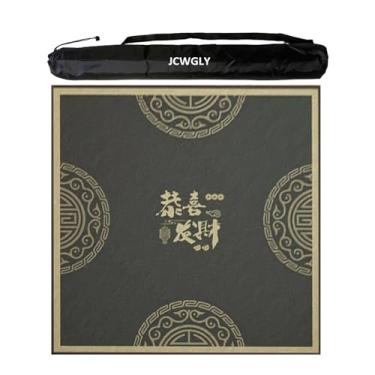 Imagem de Tapete De Mahjong Antiderrapante Silencioso Para Mesa Com Saco De Armazenamento, Toalha De Mesa Quadrada Macia E Resistente Ao Desgaste Para Jogo De Tabuleiro De Cartas De Pôquer Mahjong(Gray,85x85 cm