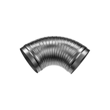 Imagem de Duto flexível de 20,32 cm – 0,82 a 0,45 m de comprimento – Conector de conduta de alumínio ondulado – Mangas de extremidade de aço galvanizado – Tubo de escape para lavadora e secadora – Mangueira coletora de poeira – Duto de secadora