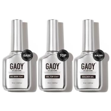 Imagem de Conjunto de Gel para Unhas GAOY - Top Coat, Builder Gel e Base Coat (1