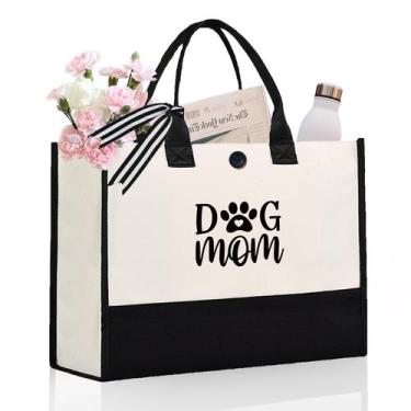 Imagem de Sacola de Lona Craftique Dog Mom - Presente para Mulheres