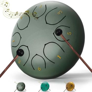 Imagem de Tambor de Língua de Aço Innowarmer Rain Drum de 6 Polegadas - Verde