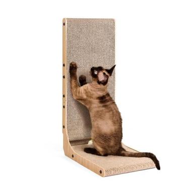Imagem de Rascador de Papelão em Formato de L EHEYCIGA para Gatos