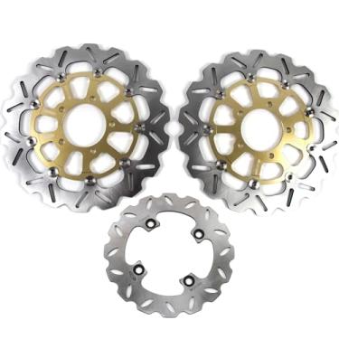 Imagem de Discos de freio dianteiros e traseiros flutuantes para Kawasaki Ninja ZX10R ZX-10R 2008-2015, acessórios de substituição de motocicleta dourados