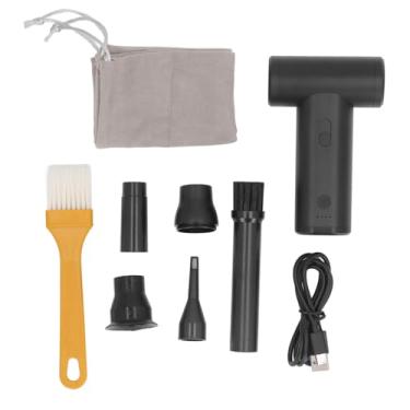 Imagem de MUNEFE Espanador de ar comprimido, ventilador portátil de jatos de turbinas, ventilador de espanador de ar de liga de alumínio para teclado seco de carro e computador