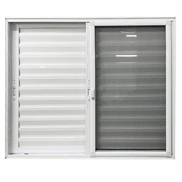 Imagem de Janela de Alumínio  Veneziana 3 Folhas com Tela Mosquiteira  120x150 Branco