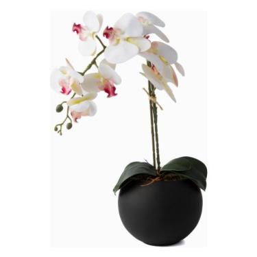 Imagem de Arranjo Orquídea Artificial Silicone 3D Super Realista com Vaso - Flor
