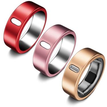 Imagem de Pacote com 3 capas compatíveis com Oura Ring Gen 4/Oura Ring Gen 3 Horizon/Heritage, Surport Charging com capa, protetor de TPU antiarranhões para homens e mulheres (tamanho 6, ouro rosa + vermelho)
