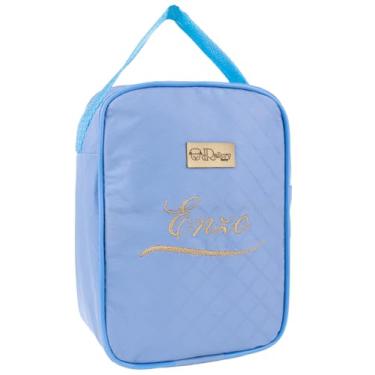 Imagem de Porta Mamadeira Bebê Lancheira Marmitinha Frasqueira Térmica Personalizada com Nome (Azul Bebê)