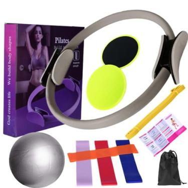 Imagem de Equipamento de Pilates para Exercícios Domésticos Conjunto de Anel e Bola de Pilates Bandas e Mo Perfeito para Equipamento de Pilates em Casa