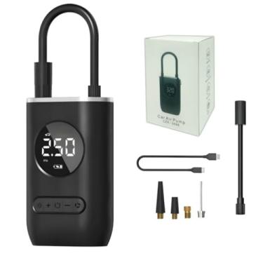 Imagem de Compressor de Ar Digital Portátil, 150 PSI, 70W, LED, Bateria Recarregável USB, Calibrador de Pneus para Carros e Bicicletas