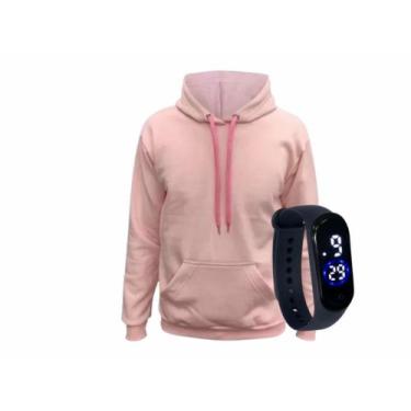 Imagem de Casaco Moletom Masculino e Feminino  Blusa de frio Com Capuz Canguru c