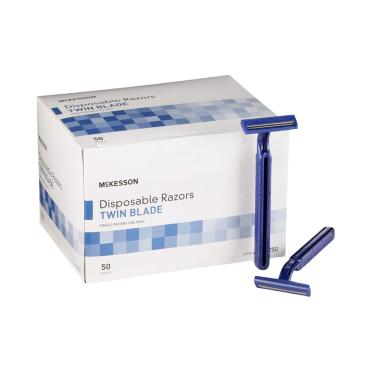 Imagem de Lâminas de barbear descartáveis McKesson Shaving Razor Twin Blade 100x2