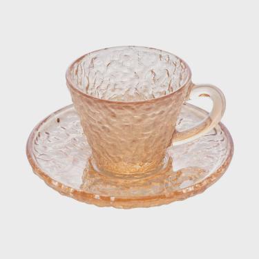 Imagem de Xícara de Café com Pires Âmbar Espelhado Petra 70mL - Lyor
