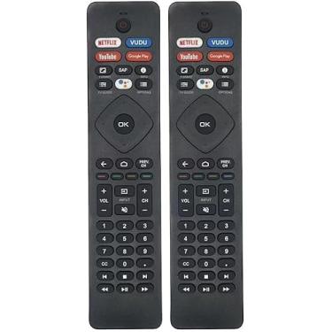 Imagem de BESIA 2 pacotes de controle remoto NH800UP para substituição do controle remoto de TV Philips para todos os Philips Smart TV, controle remoto infravermelho para Philips Android LED LCD 4K Smart TV com