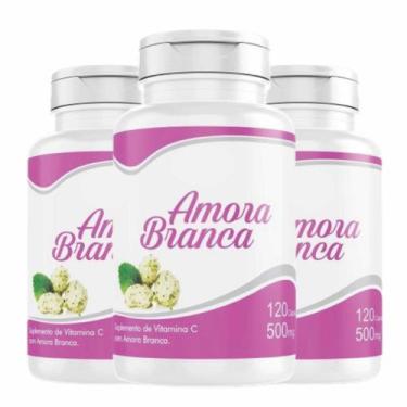 Imagem de Amora bran ca Kit 3 frascos de 120 cápsulas 360 capsulas de 500mg - NS