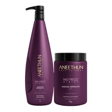 Imagem de Kit Shampoo 1 LITRO + Máscara 1 KG Linha No Frizz - ANEETHUN