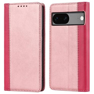 Imagem de Havaya Capa carteira para Google Pixel 7A com porta-cartão, capa de telefone feminina para Pixel 7A, para Google 7A com compartimentos para cartão de crédito, couro PU para homens-ouro rosa e vermelho rosa