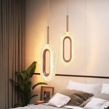 Imagem de Luminaria Pendente LED 3W Sparkle Moderna Decorativa Dourada com Efeit