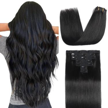 Imagem de Extensões de cabelo Sisily Real Human Hair 45cm 120g para preto