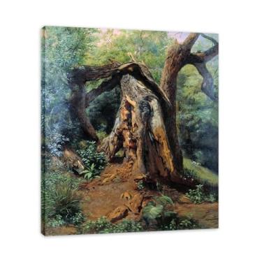 Imagem de Lev Lagorio Prints. Pintura de arte de parede de paisagem marítima. Pôster de reprodução de impressões em tela de paisagem para decoração de casa. (árvore antiga). Moldura interna 70 x 84 cm - 27,5 x