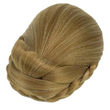 Imagem de IMISSU Cobertura de cabelo trançado chignon dançarina rosquinha pedaços de cabelo scrunchies coque de cabelo peruca grampos updo (M2 Mistura de cobre)