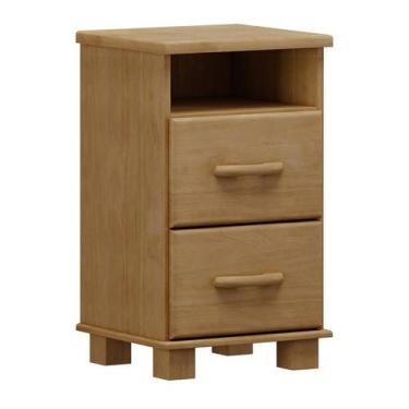 Imagem de Mesa Cabeceira 2 Gavetas Com Nicho Ouro Freijó - FN - Finestra