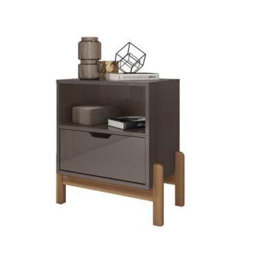 Imagem de Mesa de Cabeceira Antares Cinza Perola - Casa D