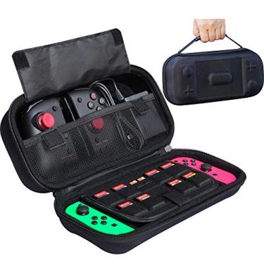 Imagem de ButterFox Capa Extra Grande Para Nintendo Switch Oled, Compatível Com Controle Nintendo Pro Ou Controle Hori Split Pad Pro, Carregador De Parede, Adaptador Ca, 8 Suportes Para Cartões De Jogo - Pre