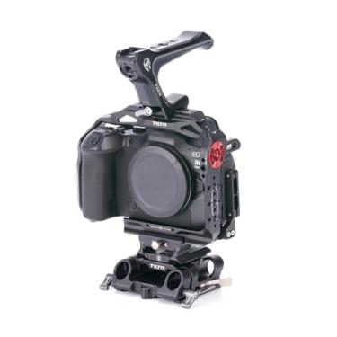 Imagem de Tilta Kit básico compatível com Canon R6 Mark II, com acessórios de montagem via NATO Rail, Rosete, Cold Shoe e 6,35 mm - 20 roscas com pinos de localização (preto) | TA-T45-A-B