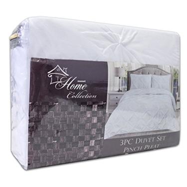 Imagem de Conjunto de edredom de luxo PP da coleção Sweet Home, 3 peças, pregas, Jogo de capa de edredom, Branco, Queen, 1